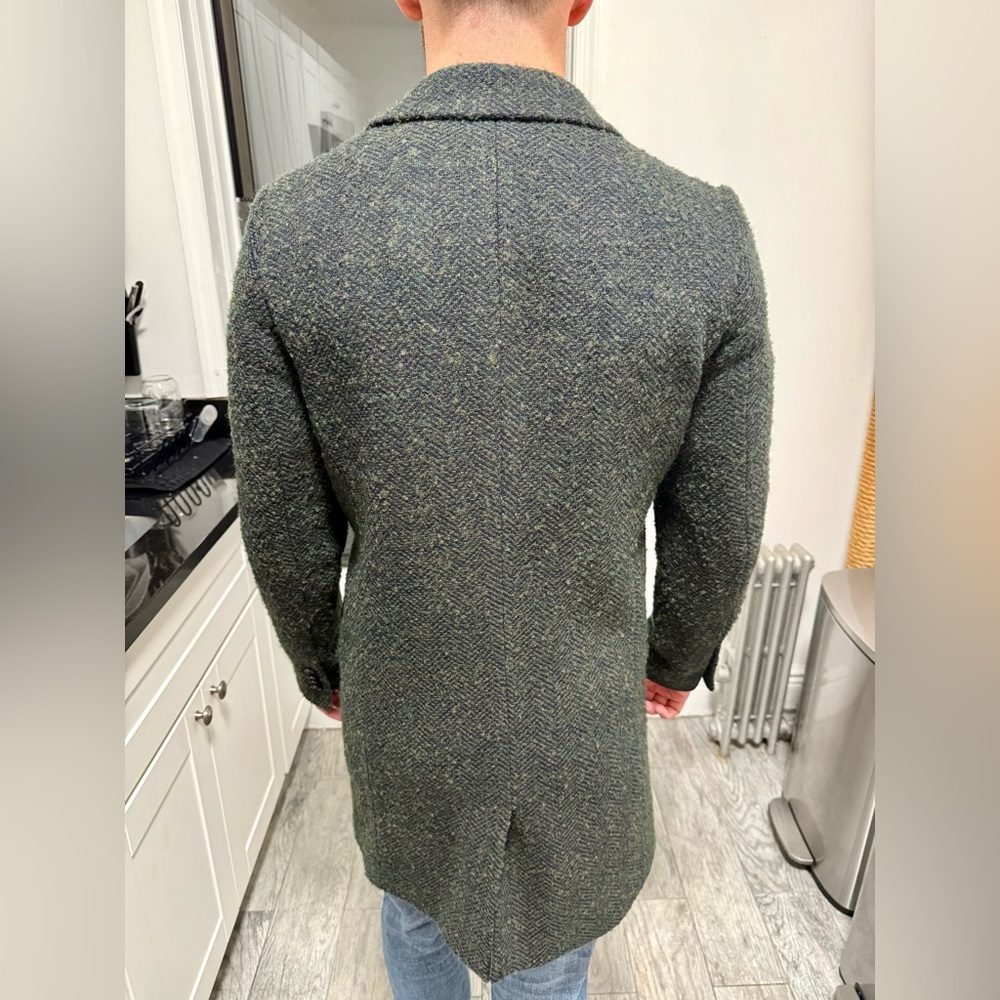 Scotch & Soda Blue & Green Wool Overcoat - Picture 6 of 6